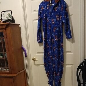 Blue Kids One Piece with Bear Print